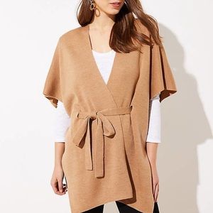 Loft Belted Knit Wrap Camel Brown
Size XS/S